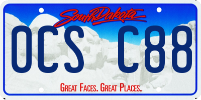 SD license plate 0CSC88