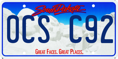 SD license plate 0CSC92