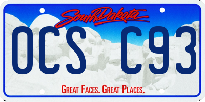 SD license plate 0CSC93