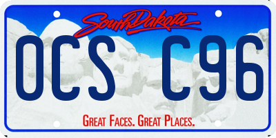 SD license plate 0CSC96