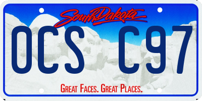 SD license plate 0CSC97