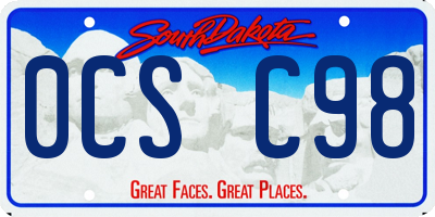 SD license plate 0CSC98
