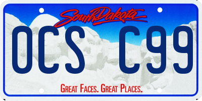 SD license plate 0CSC99