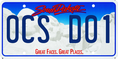 SD license plate 0CSD01