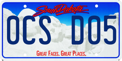 SD license plate 0CSD05