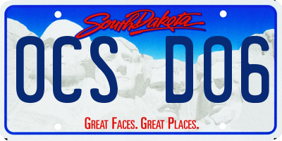 SD license plate 0CSD06