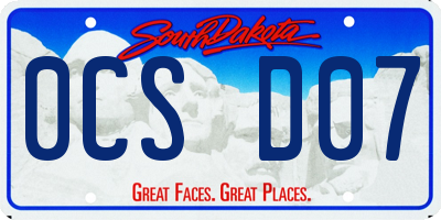 SD license plate 0CSD07