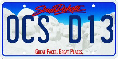 SD license plate 0CSD13