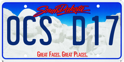 SD license plate 0CSD17