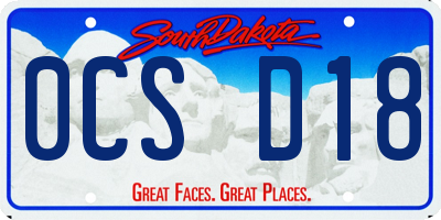 SD license plate 0CSD18
