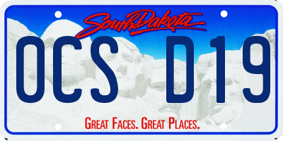 SD license plate 0CSD19