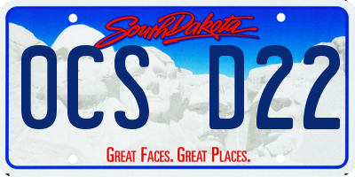 SD license plate 0CSD22