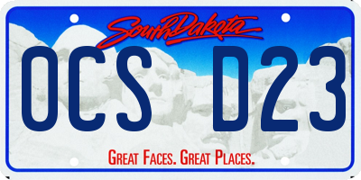 SD license plate 0CSD23