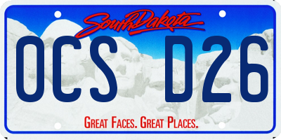 SD license plate 0CSD26
