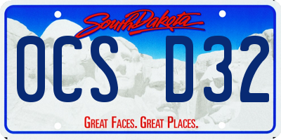 SD license plate 0CSD32