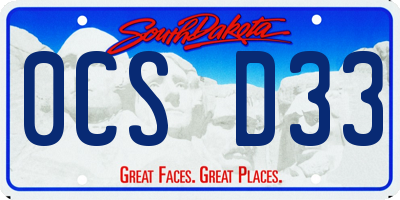 SD license plate 0CSD33
