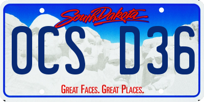 SD license plate 0CSD36