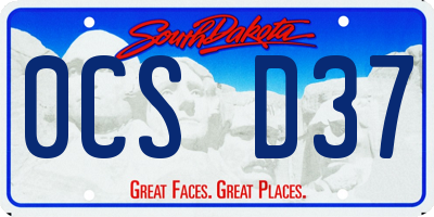 SD license plate 0CSD37