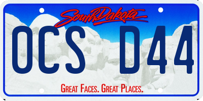 SD license plate 0CSD44