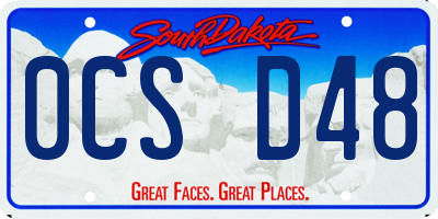 SD license plate 0CSD48