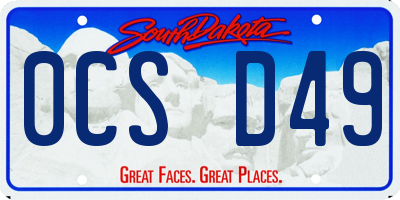 SD license plate 0CSD49