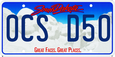 SD license plate 0CSD50