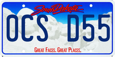 SD license plate 0CSD55