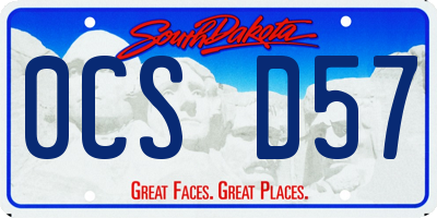 SD license plate 0CSD57