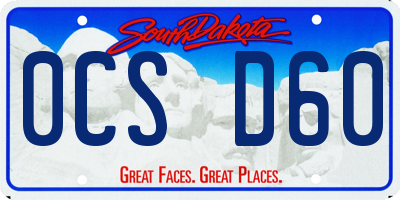 SD license plate 0CSD60