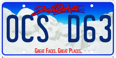 SD license plate 0CSD63
