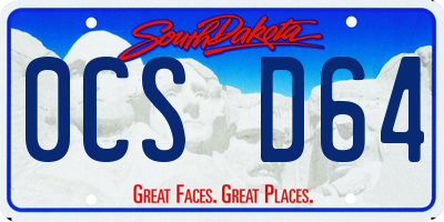 SD license plate 0CSD64