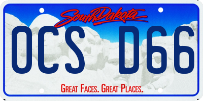 SD license plate 0CSD66