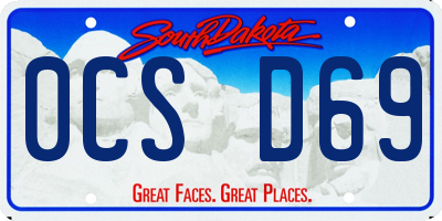 SD license plate 0CSD69