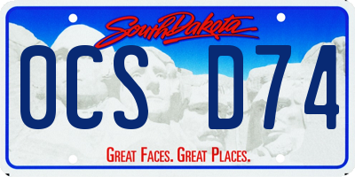 SD license plate 0CSD74
