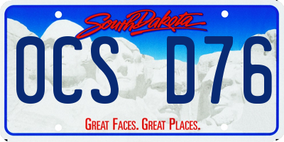 SD license plate 0CSD76