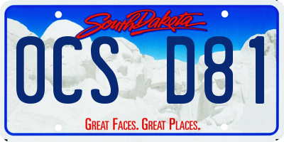 SD license plate 0CSD81