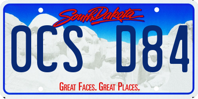 SD license plate 0CSD84