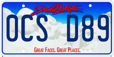 SD license plate 0CSD89