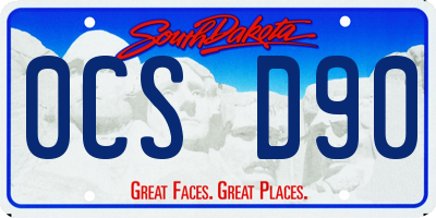 SD license plate 0CSD90
