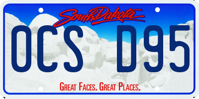 SD license plate 0CSD95