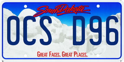SD license plate 0CSD96