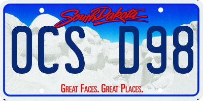 SD license plate 0CSD98