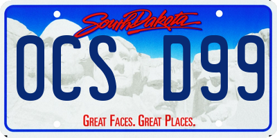 SD license plate 0CSD99