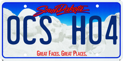 SD license plate 0CSH04