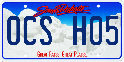 SD license plate 0CSH05