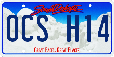 SD license plate 0CSH14