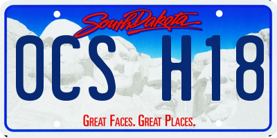 SD license plate 0CSH18