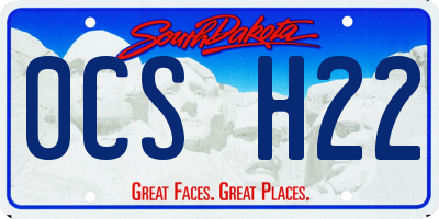 SD license plate 0CSH22