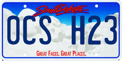 SD license plate 0CSH23