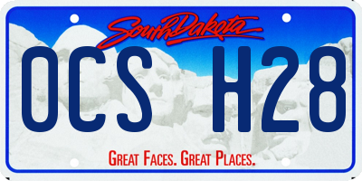 SD license plate 0CSH28